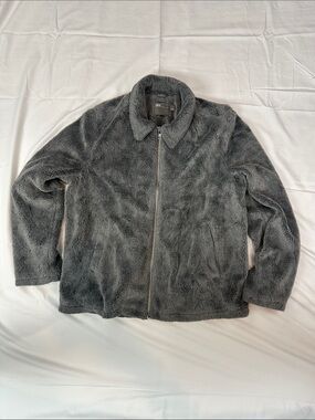 ASOS Gray Faux Fur Zip-Up Jacket
